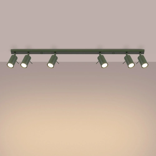 Plafon sufitowy RING 6L zielony oliwkowy nowoczesny do salonu i sypialni Sollux