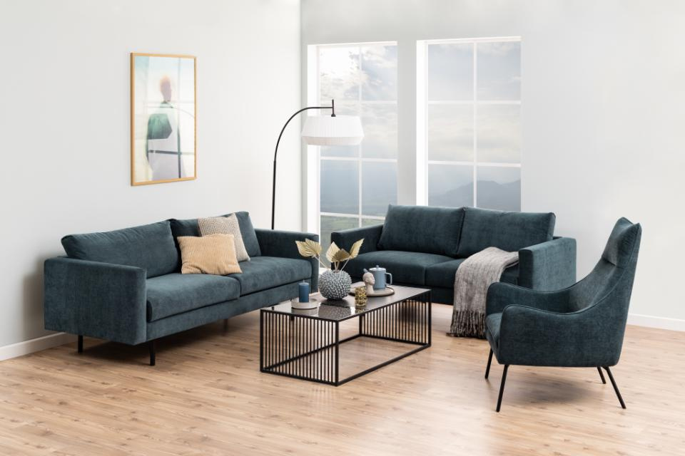 Actona Strington stolik kawowy prostokątny czarny loft do salonu