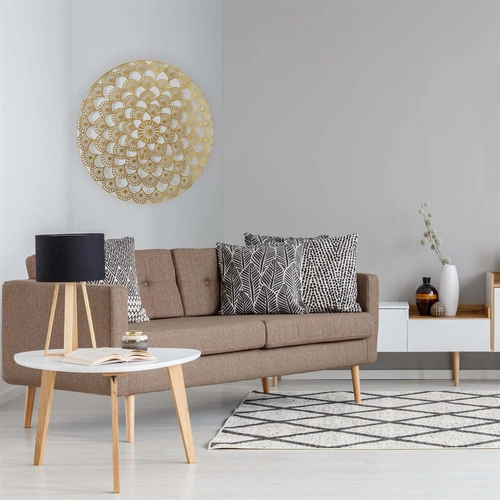 Intesi Mandala złota metalowa dekoracja ścienna glamour do salonu 70cm ozdoba na ścianę