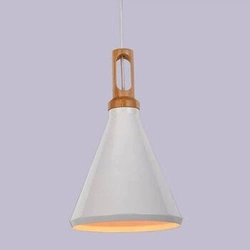 Lampa wisząca NORDIC WOODY biała drewniana 25 cm do jadalni i kuchni regulowana