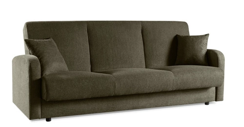 Sofa rozkładana z funkcją spania Corsica zielona 3 osobowa z pojemnikiem do salonu