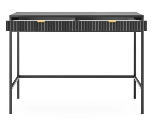 Toaletka Delicious czarna ryflowana z szufladami nowoczesna do sypialni 104 cm Intesi