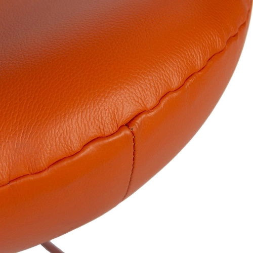 Podnóżek skórzany Jajo obrotowy pomarańczowy D2.DESIGN do salonu nowoczesny loftowy