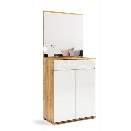 Komoda Tissa 80 cm biała połysk z szufladami nowoczesna do salonu lub sypialni Intesi