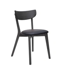 Krzesło Pero do jadalni czarne tapicerowane ekoskórą na dębowych nogach