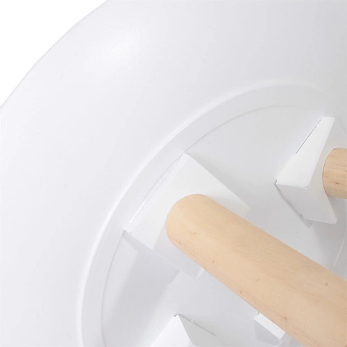 Zestaw 2 okrągłych stolików kawowych Intesi biały/naturalny skandynawski drewniany 2w1 do salonu