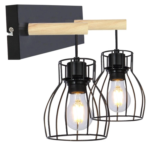 Kinkiet Bernita lampa 2x60W E27 czarny