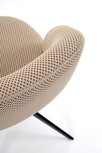 Krzesło biurowe Maeba obrotowe tapicerowane beżowe nowoczesne do biura i sypialni Intesi