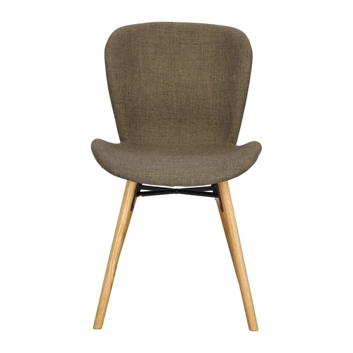 Krzesło tapicerowane Batilda Actona do jadalni i salonu dębowe khaki w stylu boho