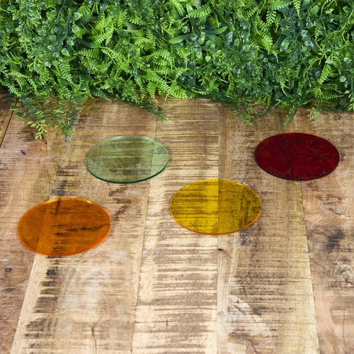 Zestaw 4 podkładek pod szklankę kolorowe, szklane