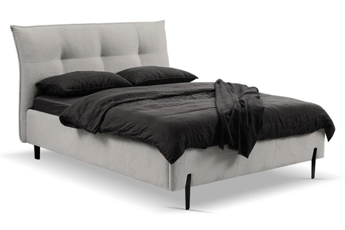 Łóżko tapicerowane Biscuit 180x200 szare z pojemnikiem skandynawskie do sypialni