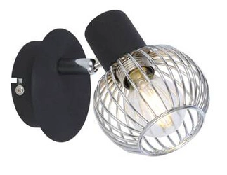 Kinkiet ścienny Oslo czarny z chromem stalowy regulowany do salonu sypialni lub nad lustro