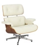 Fotel Vip Lounge Chair obrotowy skórzany biały nowoczesny do salonu D2.DESIGN