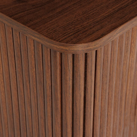 Komoda Wany Atmosphera brązowa japandi z frezowanymi frontami do salonu i sypialni 80 cm