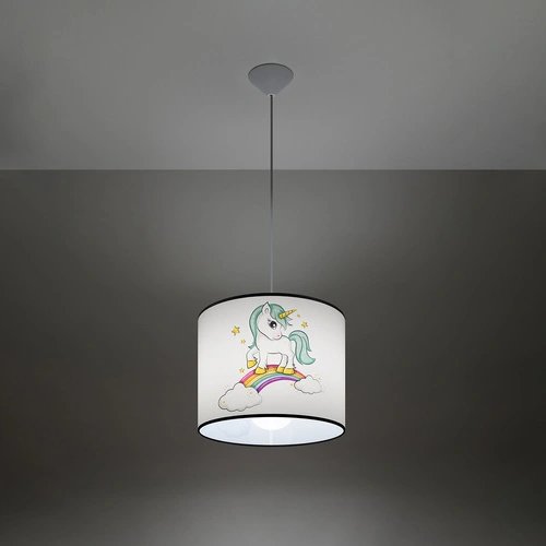 Lampa wisząca UNICORN 30 nowoczesna do pokoju dziecięcego z motywem jednorożca 30 cm