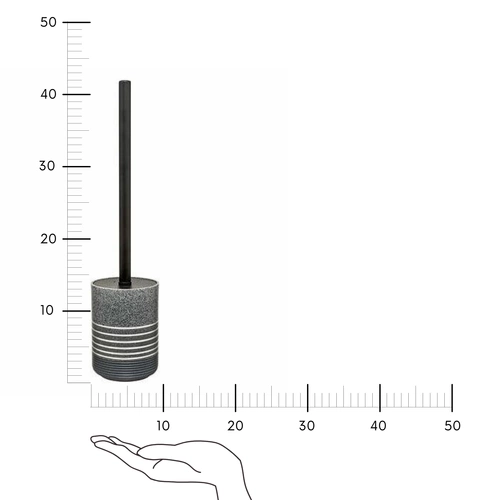Szczotka do wc szara Silver 5five simply smart nowoczesna do łazienki stojąca 37 cm
