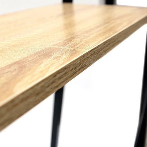 Regał metalowy Cilyan Intesi na książki do salonu nowoczesny naturalny czarny 60 cm