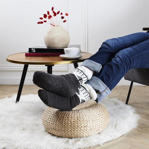 Skarpetki antypoślizgowe zimowe sherpa Intesi brązowe 39-42 ciepłe do domu