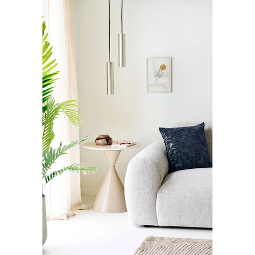 Annecy stolik kawowy okrągły ceramiczny nowoczesny piaskowy 50 cm