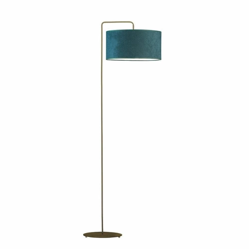 Lampa stojąca do salonu BOLIVIA zielona nowoczesna glamour z welwetowym abażurem złota Lysne