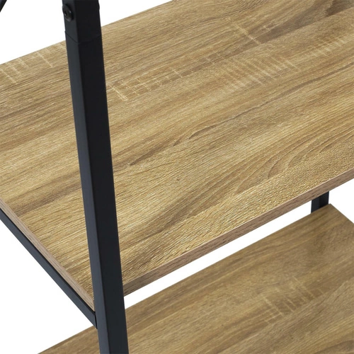 Lukis nowoczesny wieszak stojący do przedpokoju z półkami loft metal czarny brązowy Intesi