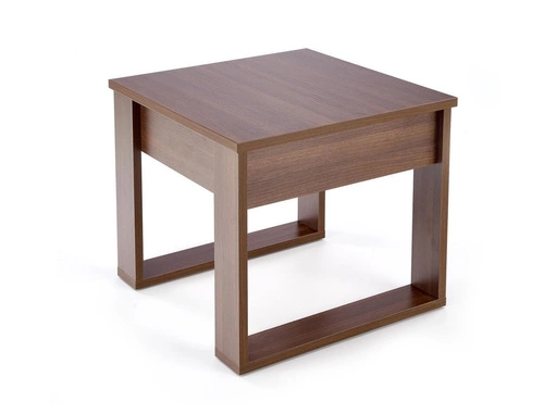 Stolik kawowy Halk S kwadratowy 60x60 cm z szufladą nowoczesny orzech ciemny do salonu