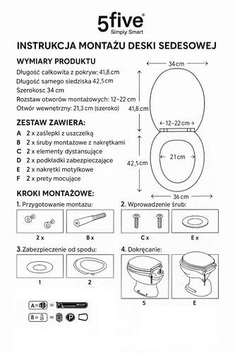 Deska sedesowa Blackflora z duroplastu do łazienki nowoczesna