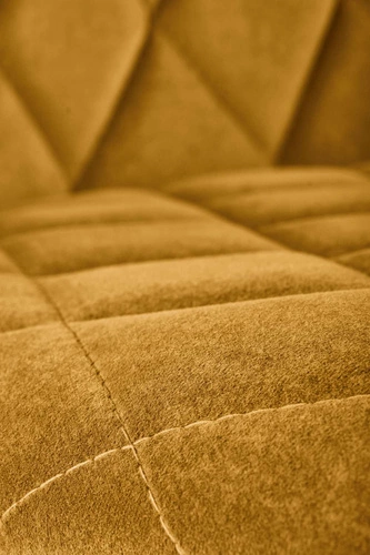 Krzesło tapicerowane welurowe Elise Intesi musztardowe do jadalni i salonu nowoczesne glamour