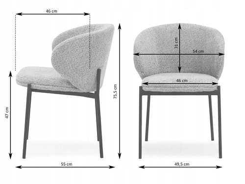 Krzesło Elsme beżowe welurowe do jadalni i salonu nowoczesne