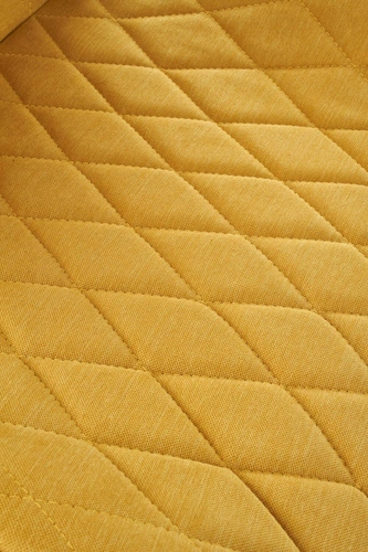 Krzesło tapicerowane Vermont Intesi musztardowe do jadalni nowoczesne z czarnymi nogami