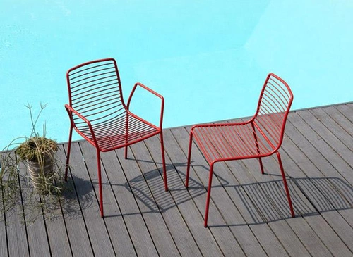 Krzesło ogrodowe metalowe zielone nowoczesne Summer SCAB Design sztaplowane na taras