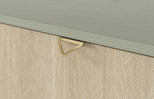 Regał na książki Sage drewniany boho glamour z szafkami do salonu i sypialni szałwiowy