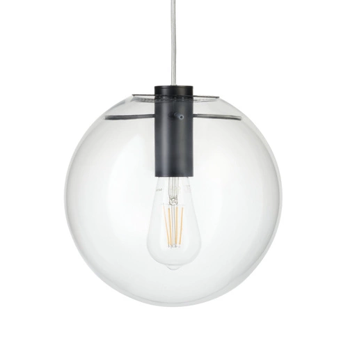 Lampa wisząca kula szklana czarna TONDA 25 cm do salonu i jadalni regulowana