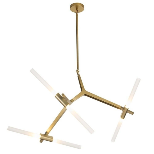 Lampa wisząca STICKS-6 złota nowoczesna regulowana do salonu i nad stół 6-punktowa