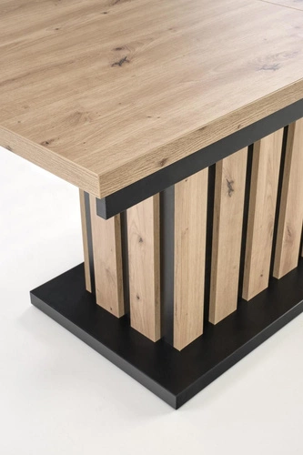 Ławostół Lamis loftowy dąb artisan czarny z regulacją wysokości do salonu 130 cm Intesi