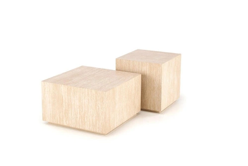 Stolik kawowy Travertino kwadratowy 60x60 nowoczesny do salonu imitacja trawertynu Intesi