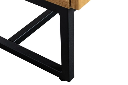 Szafka RTV Capri 150 cm rattanowa stojąca boho z metalową podstawą do salonu naturalna