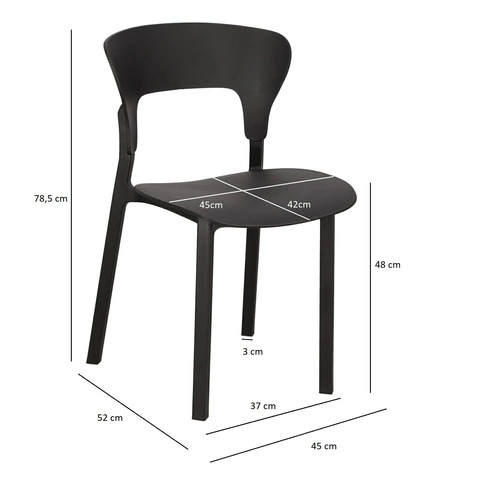 Zestaw 4 krzeseł Kabru czarne