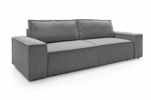Sofa rozkładana z funkcją spania Molde sztruks szary ciemny do salonu z pojemnikiem