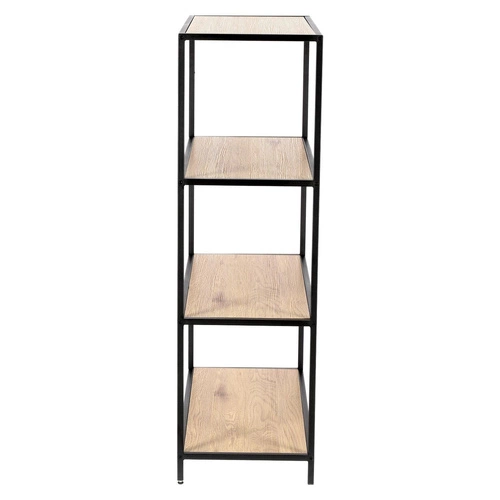 Regał do salonu Oxford I nowoczesny loftowy na książki 4 półki dąb i czarny metal Intesi