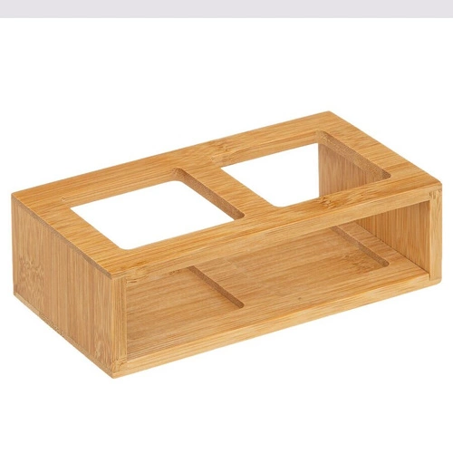 Zestaw 2 szklanych butelek na oliwę i ocet 0,48l z bambusową podstawką 5five