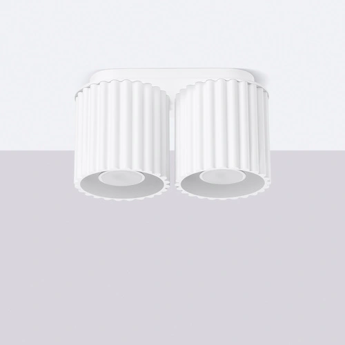 Plafon sufitowy AURA 2 biały nowoczesny aluminiowy do kuchni i salonu GU10