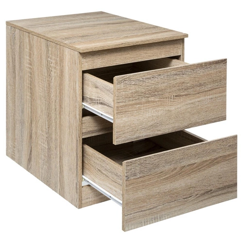 Szafka nocna drewniana Dolo 48 cm z 2 szufladami boho dąb sonoma 5five simply smart