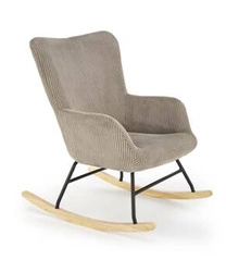 Fotel uszak bujany Donelia szary sztruksowy do salonu nowoczesny z podłokietnikami Intesi