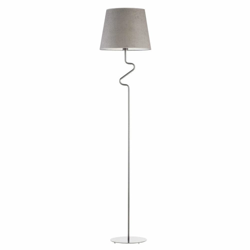 Lampa podłogowa do salonu FOGO Lysne nowoczesna szara z welwetowym abażurem glamour 174 cm