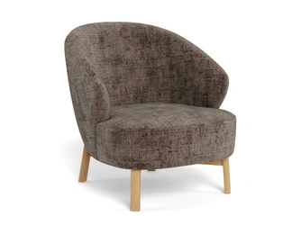 Fotel wypoczynkowy Darlene brązowy aksamitny do salonu skandynawski