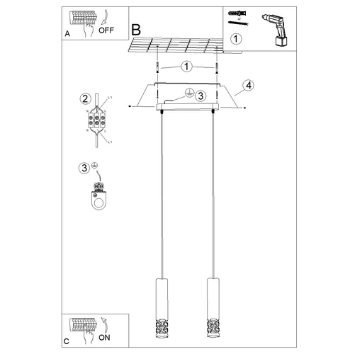 Lampa wisząca LIRO 2 biała nowoczesna metalowa do salonu kuchni przedpokoju 125 cm