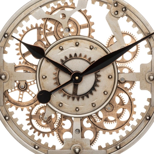 Zegar ścienny Soul 70 cm brązowy cichy mechanizm loftowy do salonu Atmosphera