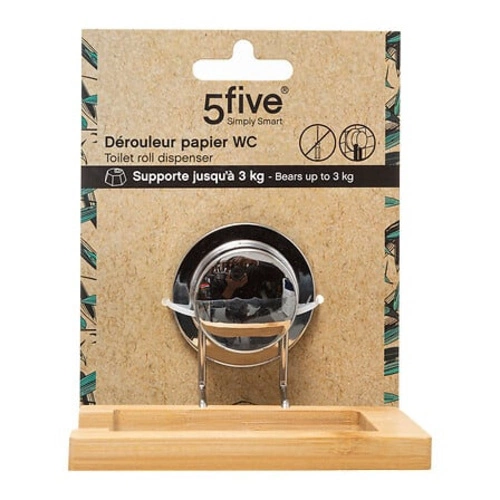 Uchwyt na papier toaletowy Venterra metal/bambus