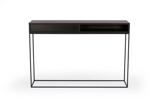 Konsola industrialna STAM NORDIFRA czarna z szufladą i półką do przedpokoju lub salonu 115 cm